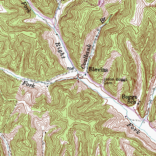 Topographic Map of Briar Fork, KY
