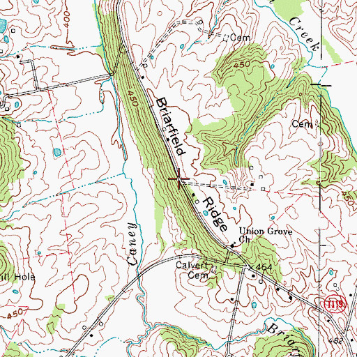 Topographic Map of Briarfield Ridge, KY