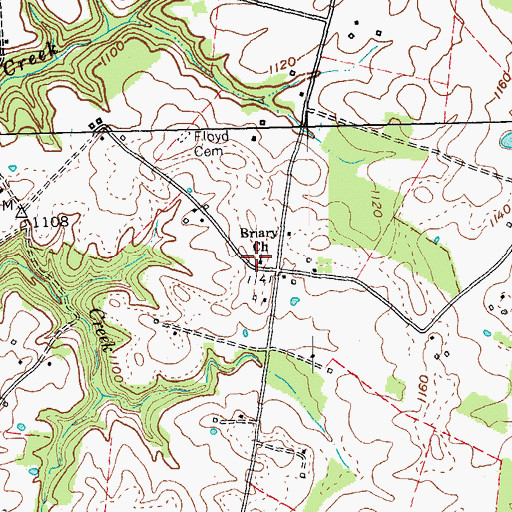 Topographic Map of Briary Church, KY