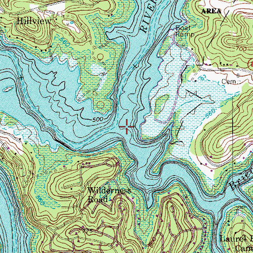Topographic Map of Brier Creek, KY