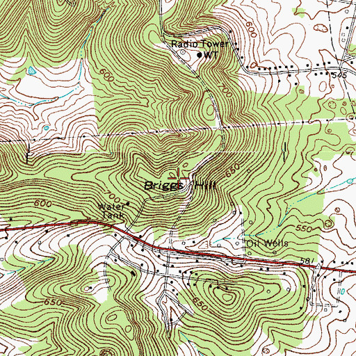 Topographic Map of Briggs Hill, KY
