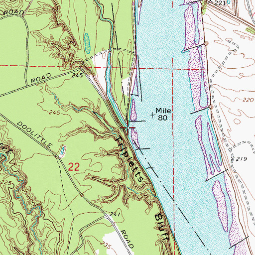 Topographic Map of Eastwood Bayou, AR