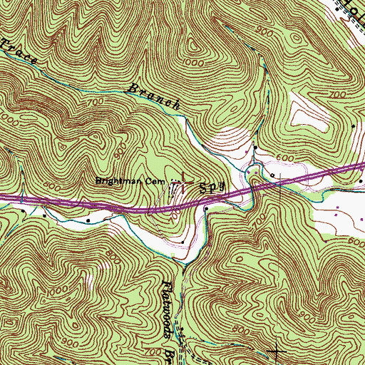 Topographic Map of Brightman Cemetery, KY