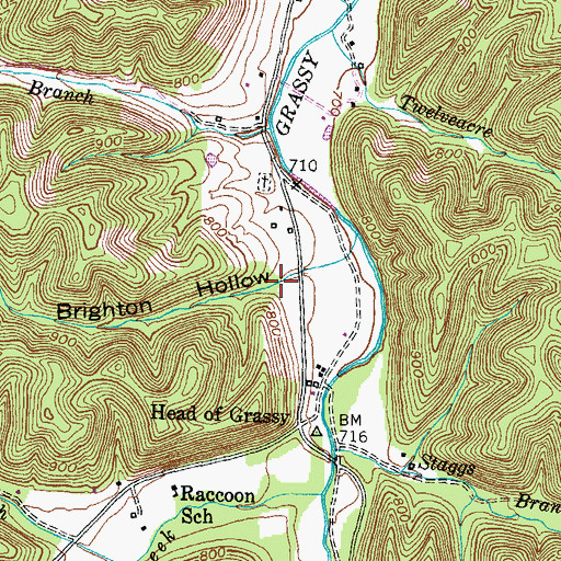 Topographic Map of Brighton Hollow, KY