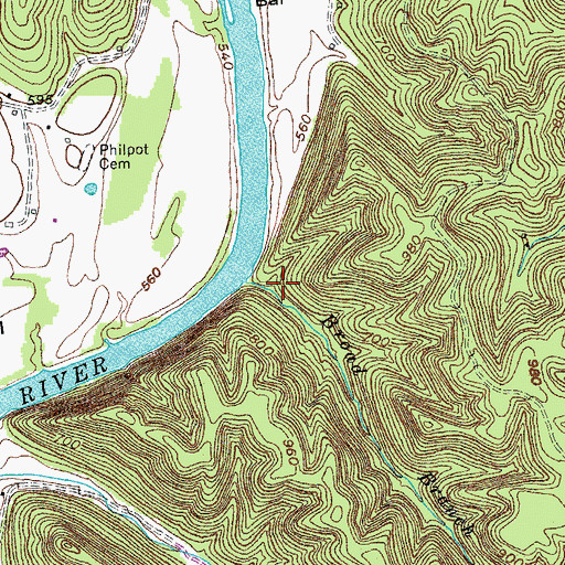 Topographic Map of Broad Branch, KY