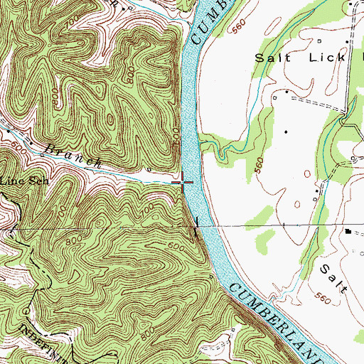 Topographic Map of Broad Branch, KY