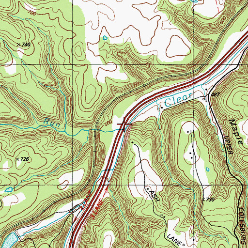 Topographic Map of Broad Run, KY