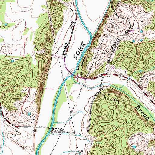 Topographic Map of Broad Run, KY