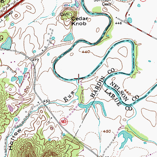Topographic Map of Broadhead Run, KY