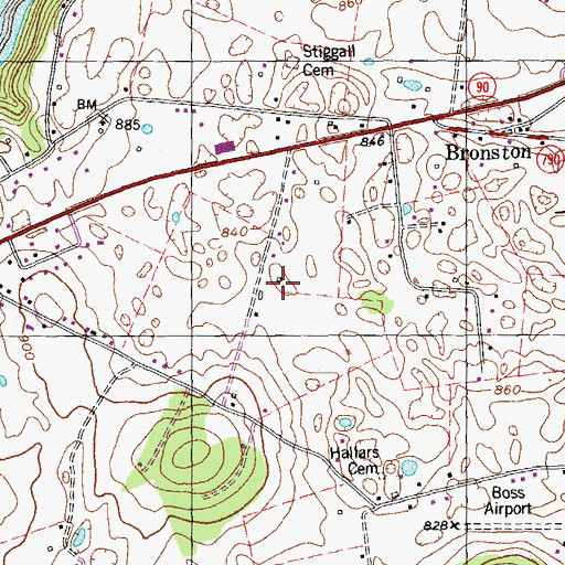 Topographic Map of Bronston School, KY