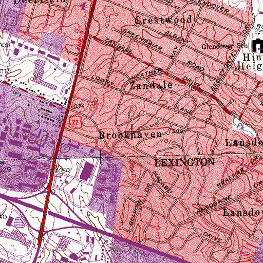 Topographic Map of Brookhaven, KY