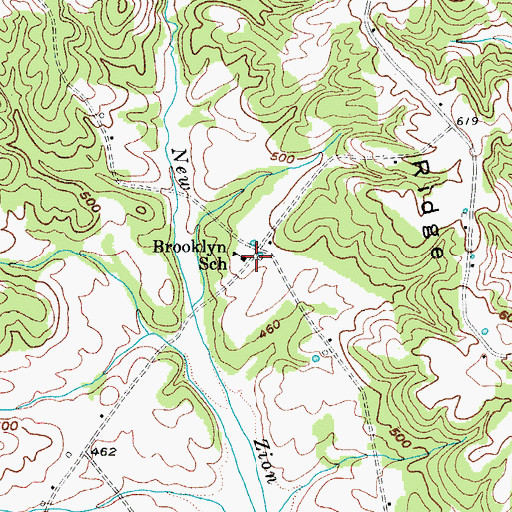 Topographic Map of Brooklyn School, KY