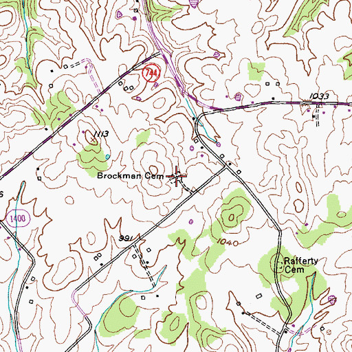 Topographic Map of Brookman Cemetery, KY
