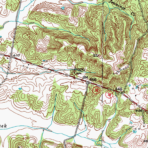 Topographic Map of Brooks Cemetery, KY