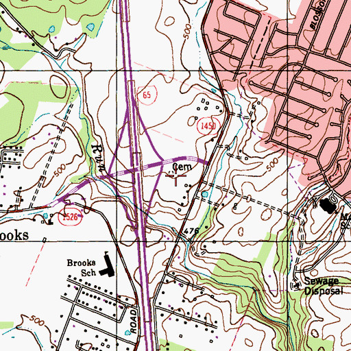 Topographic Map of Brooks Cemetery, KY