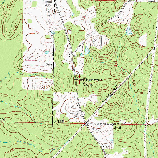 Topographic Map of Ebenezer Cemetery, AR