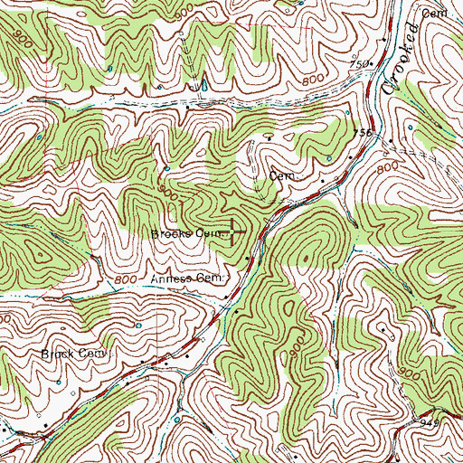 Topographic Map of Brooks Cemetery, KY