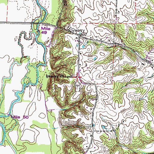 Topographic Map of Brooks Chapel, KY