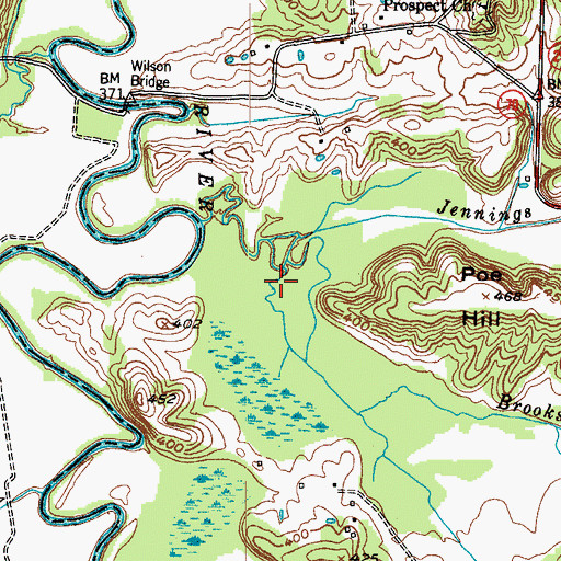 Topographic Map of Brooks Creek, KY
