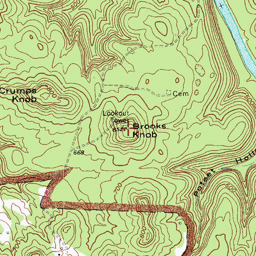 Topographic Map of Brooks Knob, KY