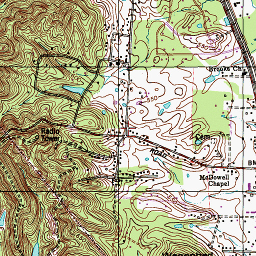 Topographic Map of Brooks School, KY