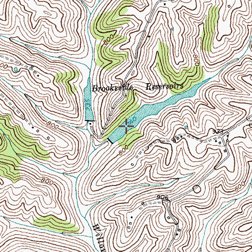 Topographic Map of Brooksville Reservoir, KY
