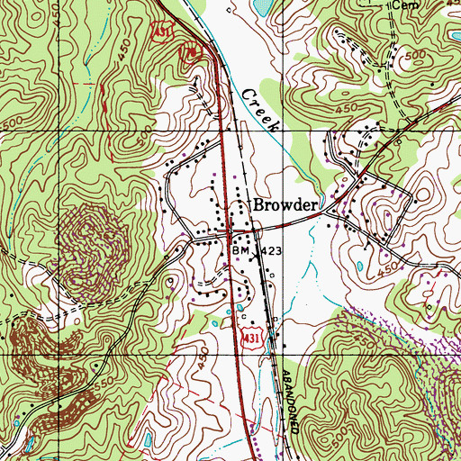 Topographic Map of Browder, KY
