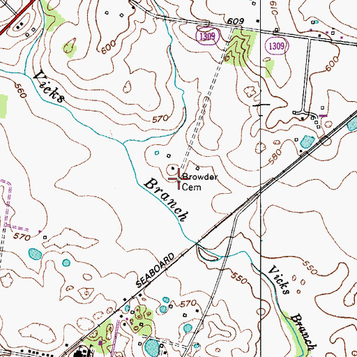 Topographic Map of Browder Cemetery, KY