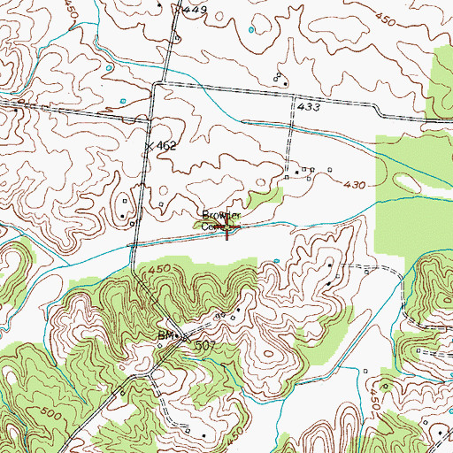 Topographic Map of Browder Cemetery, KY
