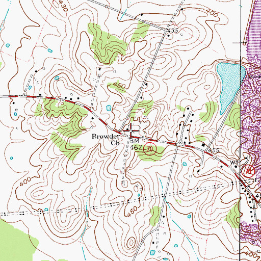 Topographic Map of Browder Methodist Church, KY