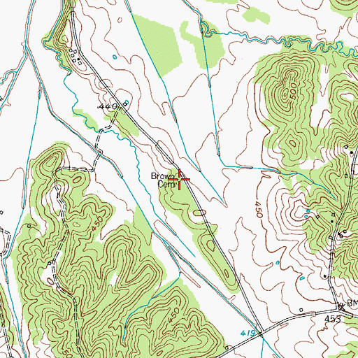 Topographic Map of Brown Cemetery, KY