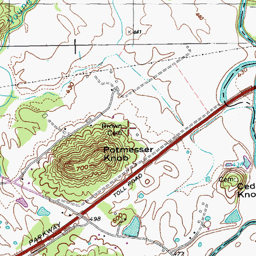 Topographic Map of Brown Cemetery, KY
