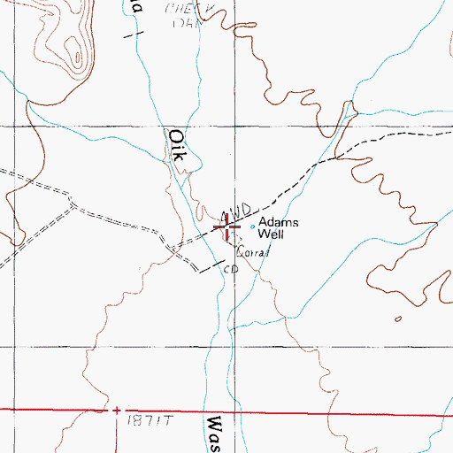 Topographic Map of Adams Well, AZ