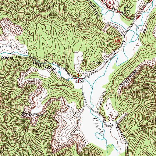 Topographic Map of Brown Hollow, KY