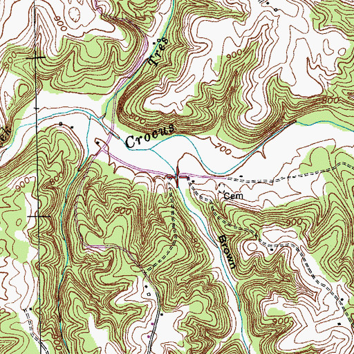 Topographic Map of Brown Hollow, KY