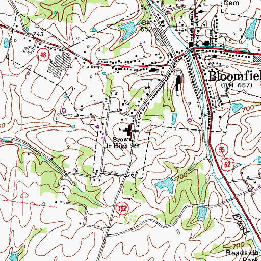 Topographic Map of Brown Junior High School, KY