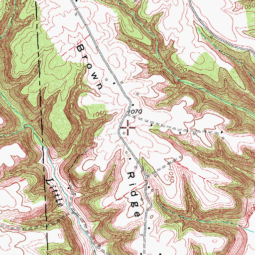 Topographic Map of Brown Ridge, KY