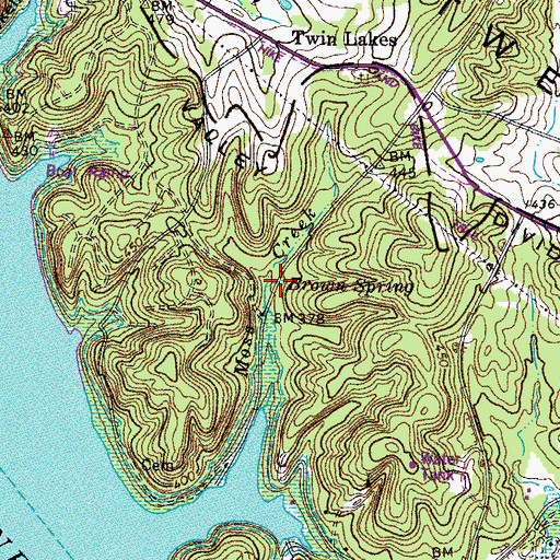 Topographic Map of Brown Spring, KY