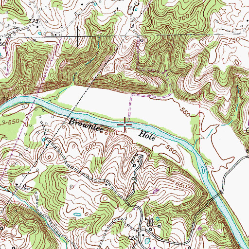 Topographic Map of Brownlee Hole, KY