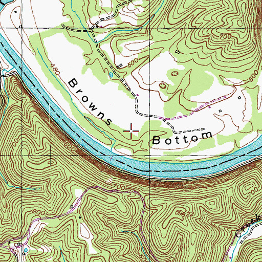 Topographic Map of Browns Bottom, KY
