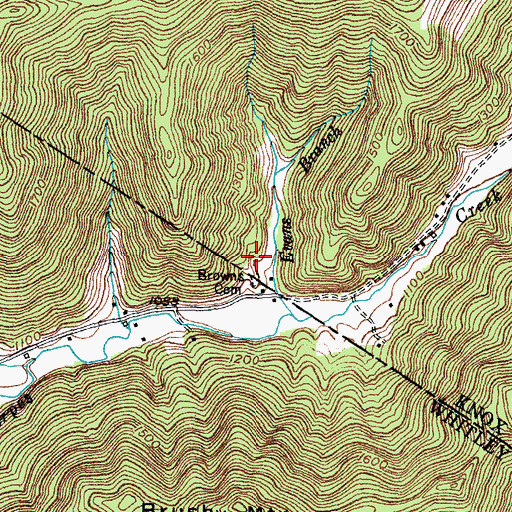 Topographic Map of Browns Cemetery, KY
