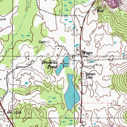 Topographic Map of Browns Pond, KY