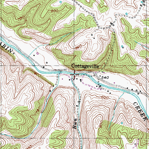 Topographic Map of Browns Run, KY