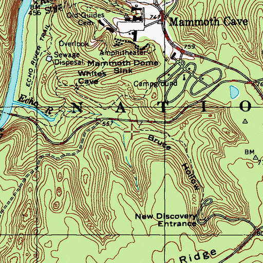 Topographic Map of Bruce Hollow, KY