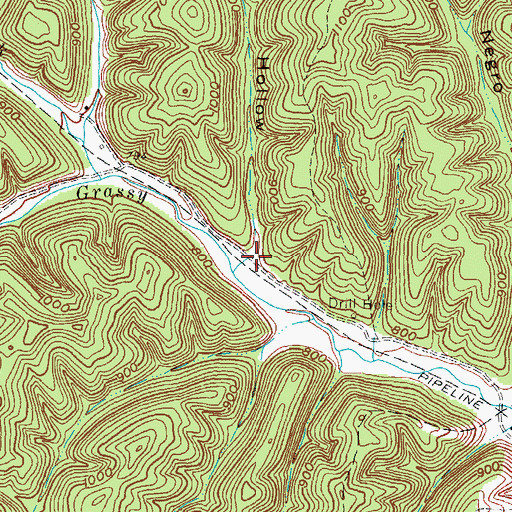 Topographic Map of Bruce Hollow, KY