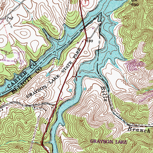 Topographic Map of Bruin Creek, KY