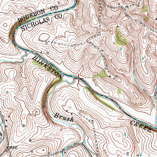 Topographic Map of Brush Creek, KY