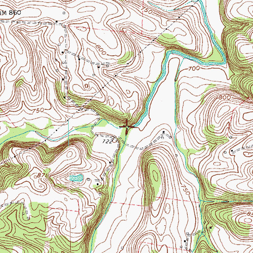 Topographic Map of Brush Creek, KY