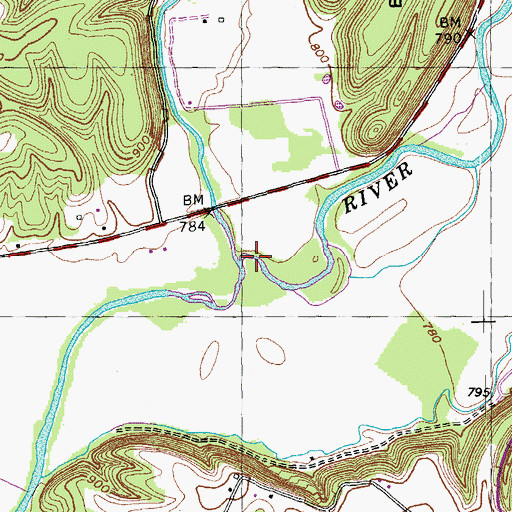 Topographic Map of Brush Creek, KY