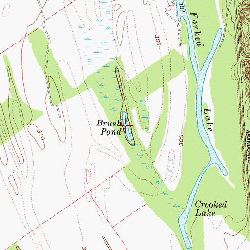 Topographic Map of Brush Pond, KY